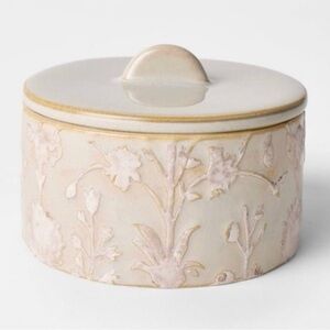Floral Ceramic Canister Off-White 5” - Threshold designed with Studio McGee